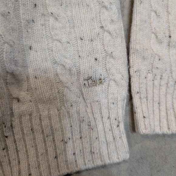 TNA Sweater Cable Knit Women's XS Wool Cashmere Cream Speckled - Picture 5 of 9
